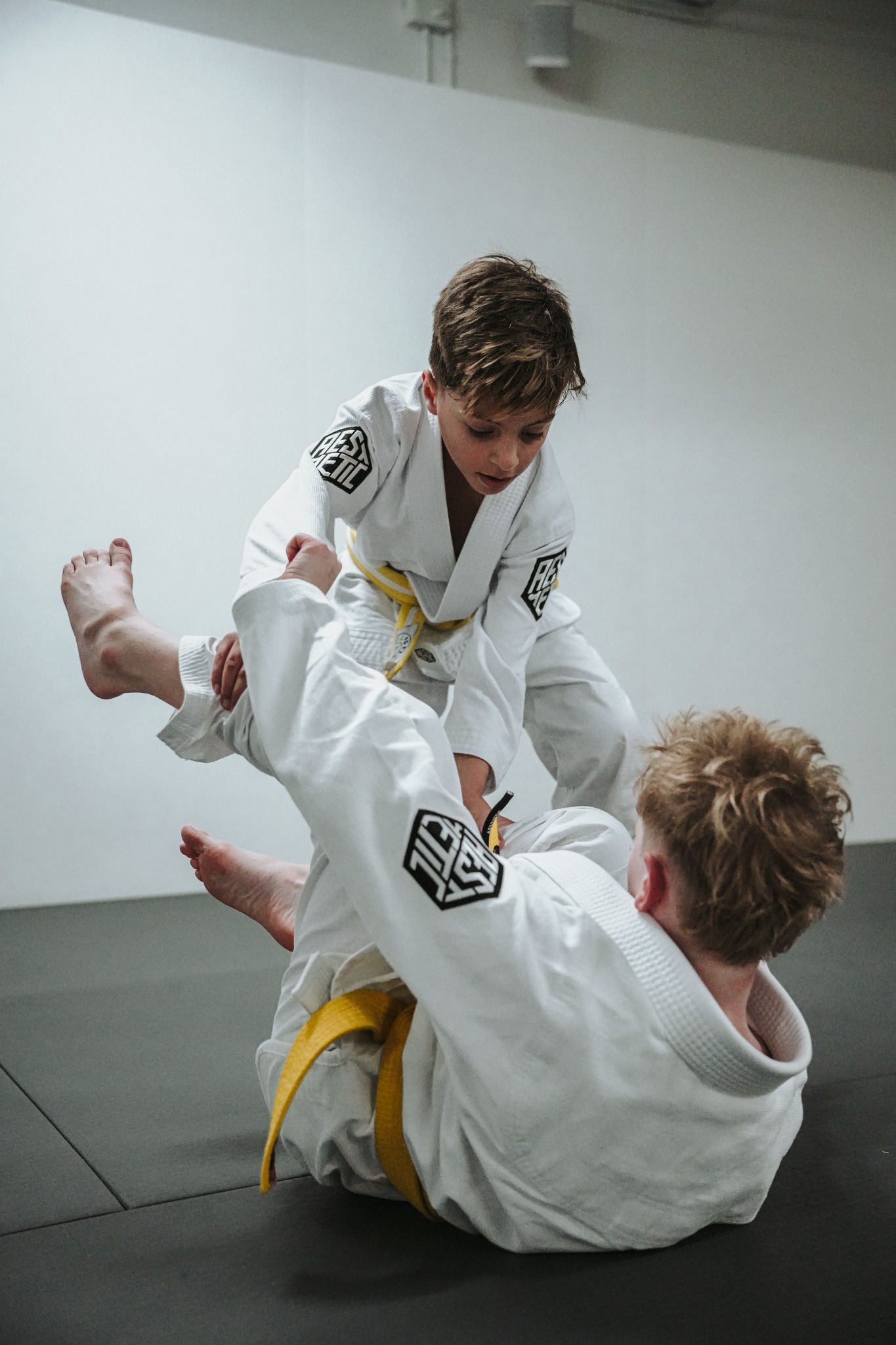 Young Brazilian Jiu-Jitsu athlete training during a Perception Agency content shoot